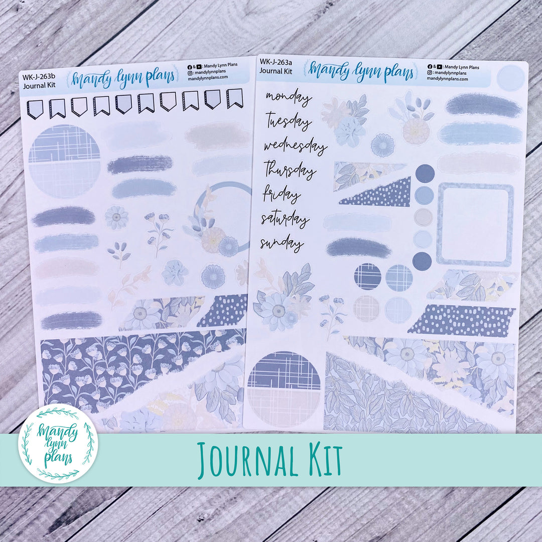 Dusty Blue Floral Journal Kit || WK-J-263