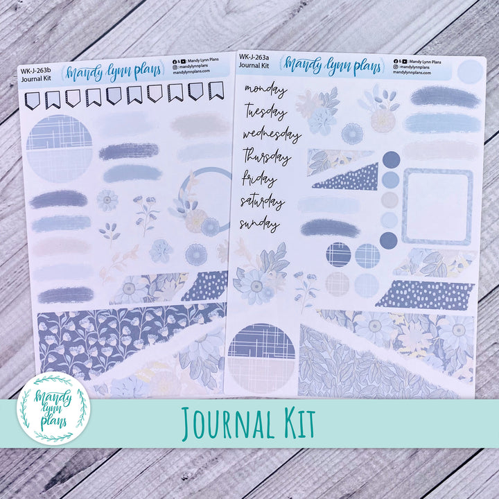 Dusty Blue Floral Journal Kit || WK-J-263