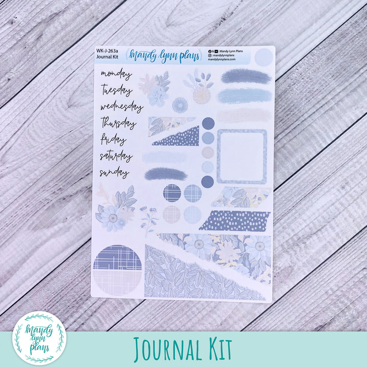 Dusty Blue Floral Journal Kit || WK-J-263