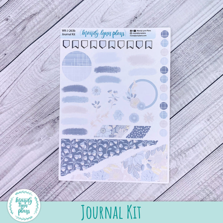 Dusty Blue Floral Journal Kit || WK-J-263