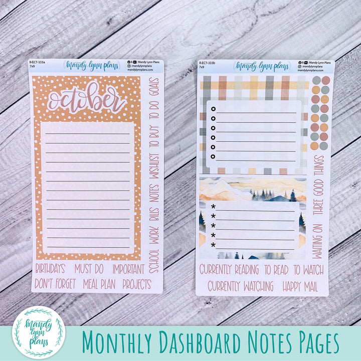 October EC 7x9 Dashboard Kit || Mountains || R-EC7-333