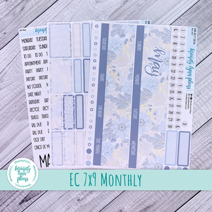 EC 7x9 May Monthly Kit || Dusty Blue Floral || MK-EC7-263