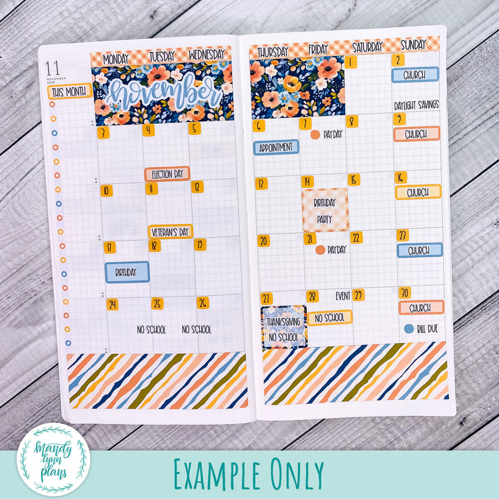 November 2025 Common Planner Monthly Kit || Abstract Botanicals || 335
