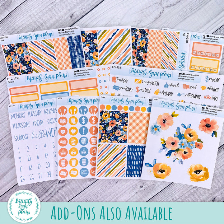 Hobonichi A6 Weekly Kit || Navy Bold Bloom || WK-A6T-3338