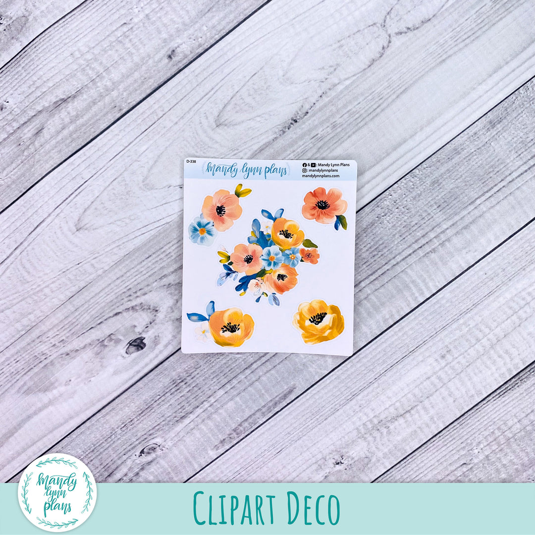 Navy Bold Bloom Add-Ons || 338