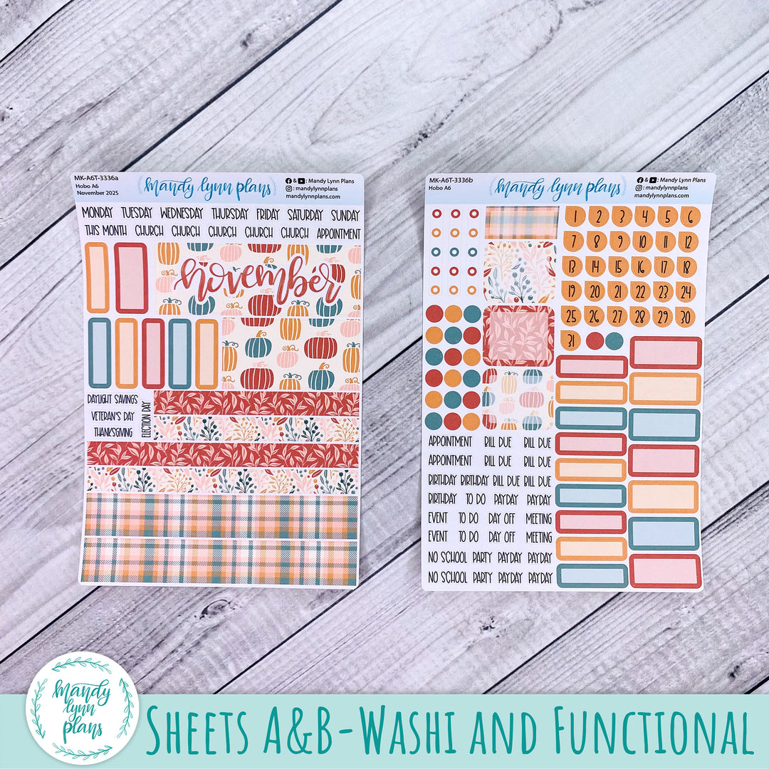 Hobonichi A6 November 2025 Monthly Kit || Boho Fall || MK-A6T-3336