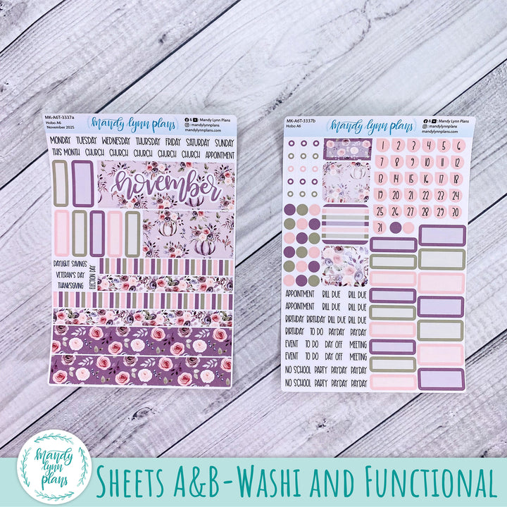 Hobonichi A6 November 2025 Monthly Kit || Autumn Floral || MK-A6T-3337