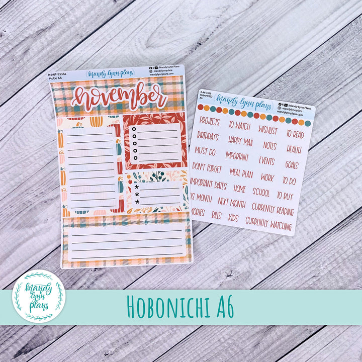 November A6 Hobonichi Dashboard || Boho Fall || R-A6T-3336
