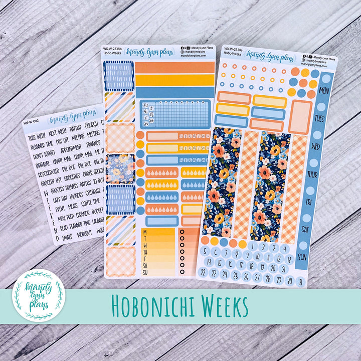Hobonichi Weeks Weekly Kit || Navy Bold Bloom || WK-W-2338