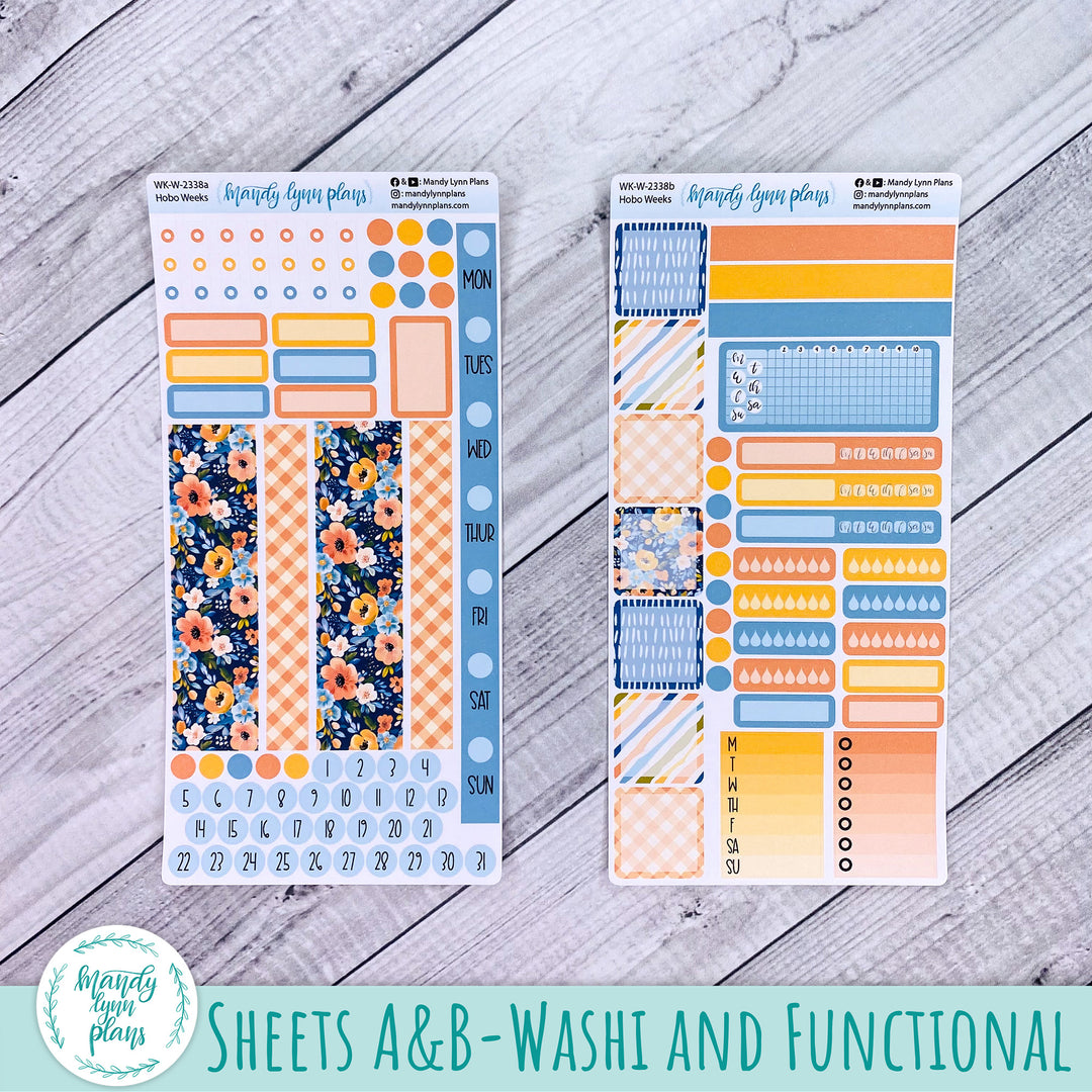 Hobonichi Weeks Weekly Kit || Navy Bold Bloom || WK-W-2338