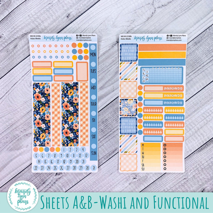 Hobonichi Weeks Weekly Kit || Navy Bold Bloom || WK-W-2338