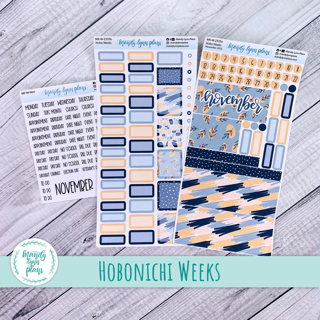 Hobonichi Weeks November 2025 Monthly Kit || Abstract Botanicals || MK-W-2335