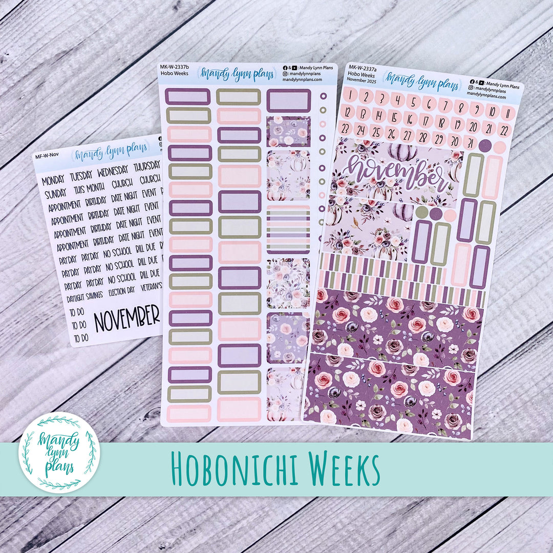 Hobonichi Weeks November 2025 Monthly Kit || Autumn Floral || MK-W-2337