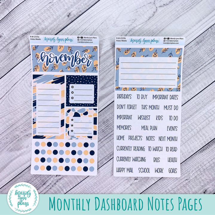 November Hobonichi Weeks Dashboard || Abstract Botanicals || R-W-2335