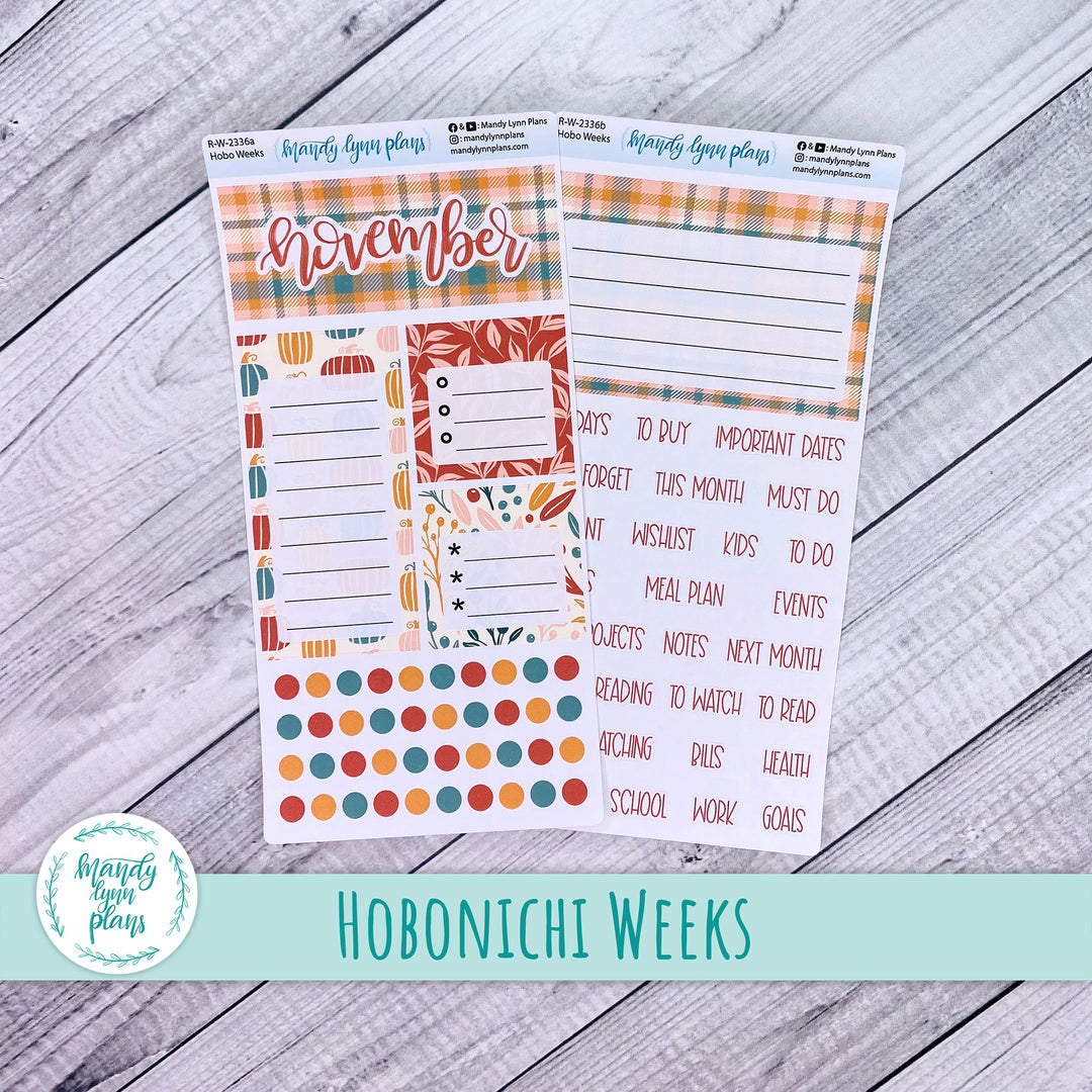 November Hobonichi Weeks Dashboard || Boho Fall || R-W-2336