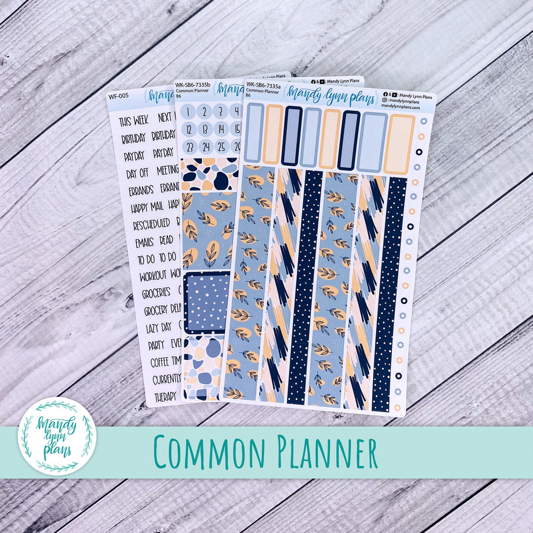 A5, B6, N1 & N2 Common Planner Weekly Kit || Abstract Botanicals || 335