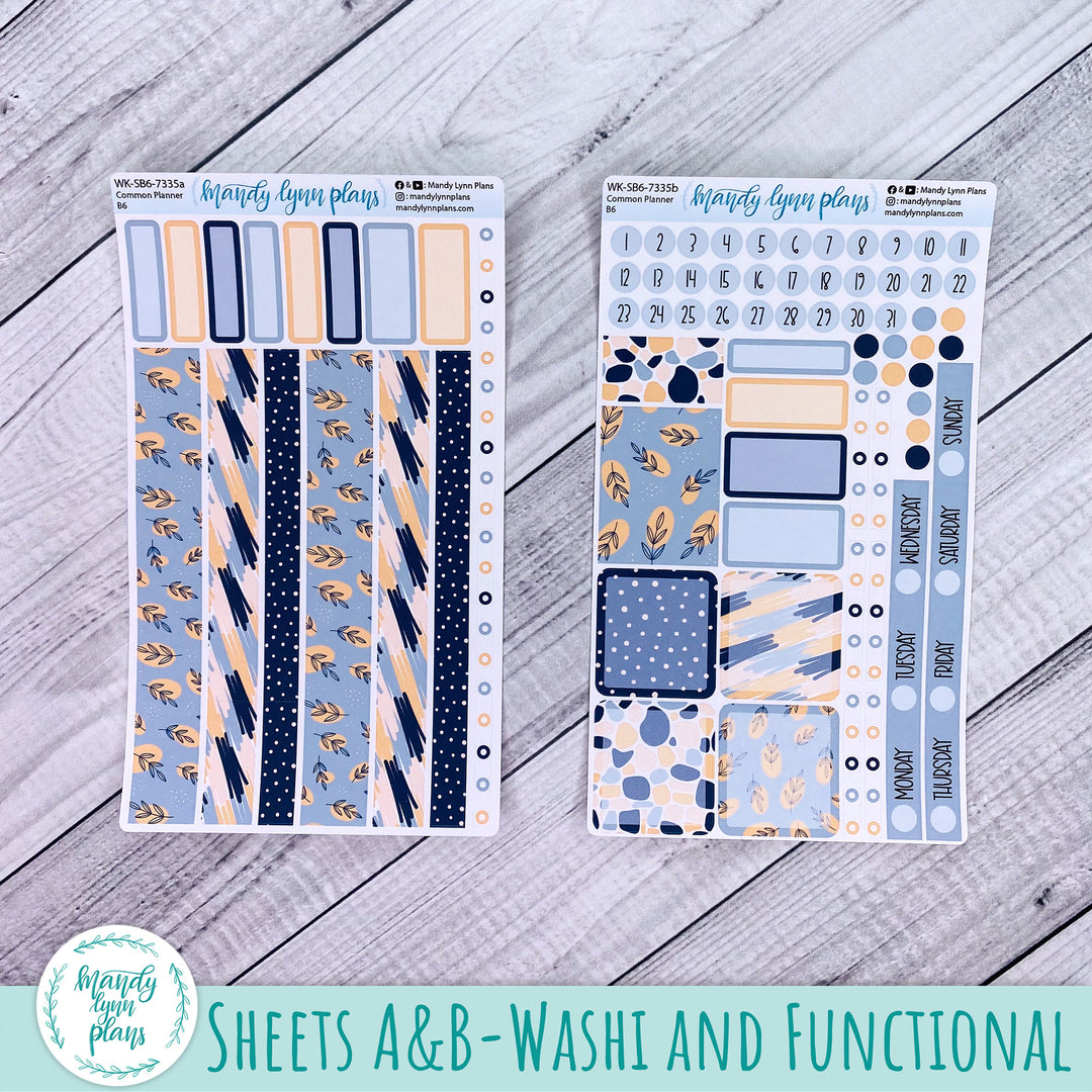 A5, B6, N1 & N2 Common Planner Weekly Kit || Abstract Botanicals || 335