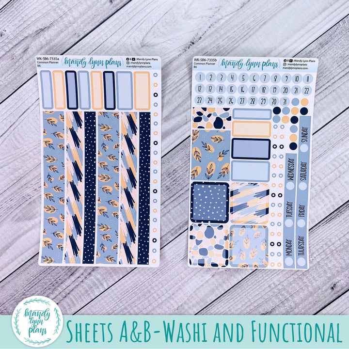 A5, B6, N1 & N2 Common Planner Weekly Kit || Abstract Botanicals || 335