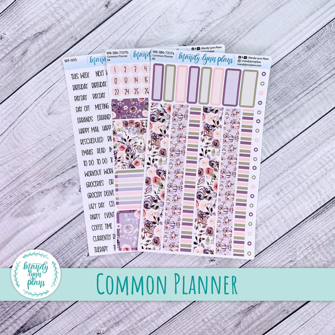 A5, B6, N1 & N2 Common Planner Weekly Kit || Autumn Floral || 337