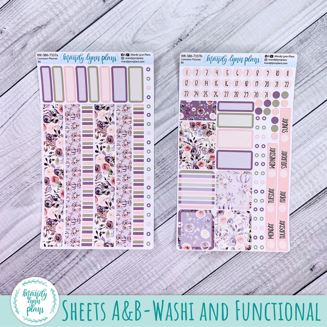 A5, B6, N1 & N2 Common Planner Weekly Kit || Autumn Floral || 337