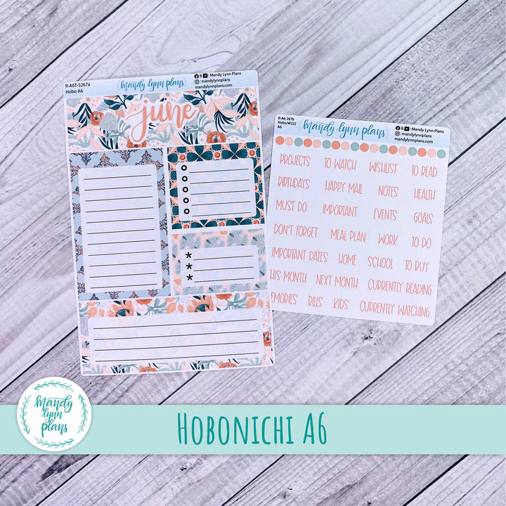 June A6 Hobonichi Dashboard || Hawaiian Breeze || R-A6T-3267