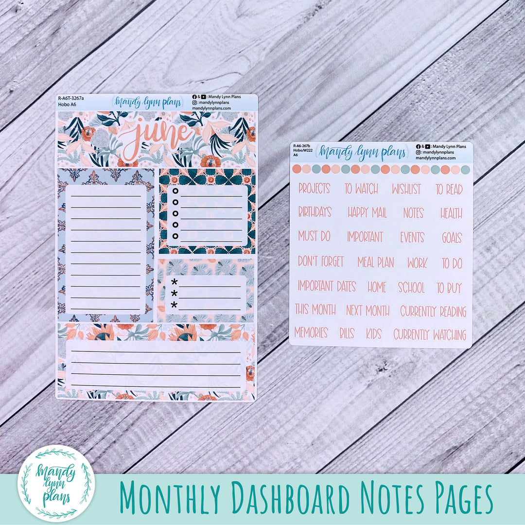 June A6 Hobonichi Dashboard || Hawaiian Breeze || R-A6T-3267