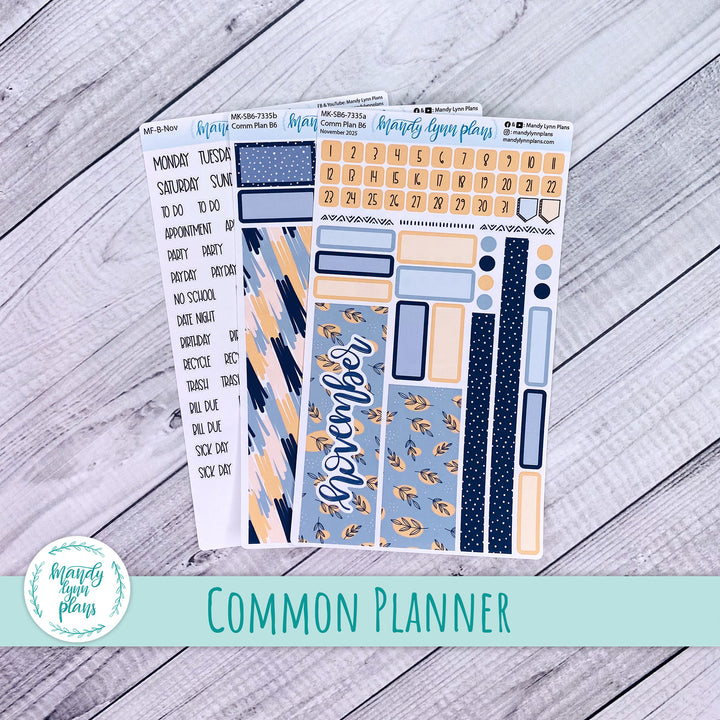November 2025 Common Planner Monthly Kit || Abstract Botanicals || 335