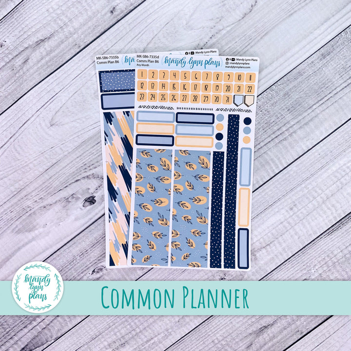 Any Month Common Planner Monthly Kit || Abstract Botanicals || 335