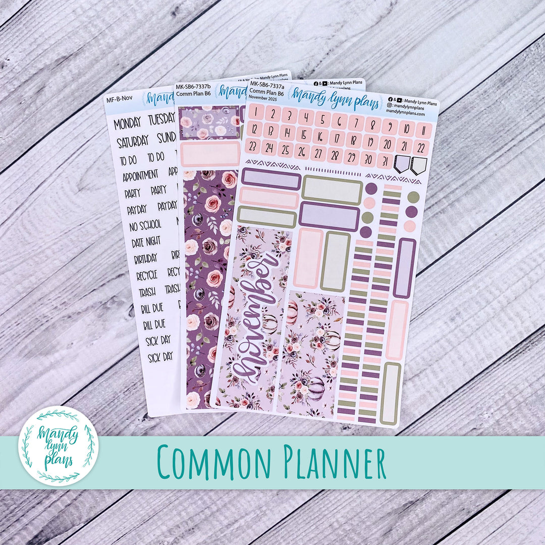 November 2025 Common Planner Monthly Kit || Autumn Floral || 337