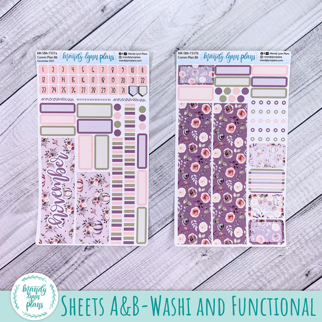 November 2025 Common Planner Monthly Kit || Autumn Floral || 337