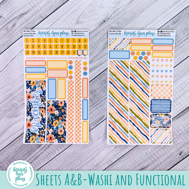 November 2025 Common Planner Monthly Kit || Navy Bold Bloom || 338