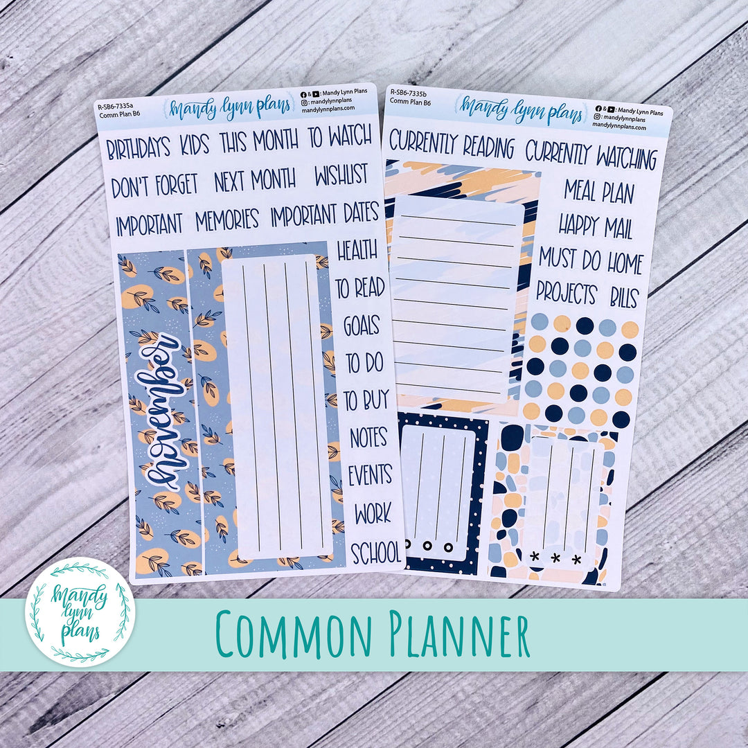 November Common Planner Dashboard || Abstract Botanicals || 335