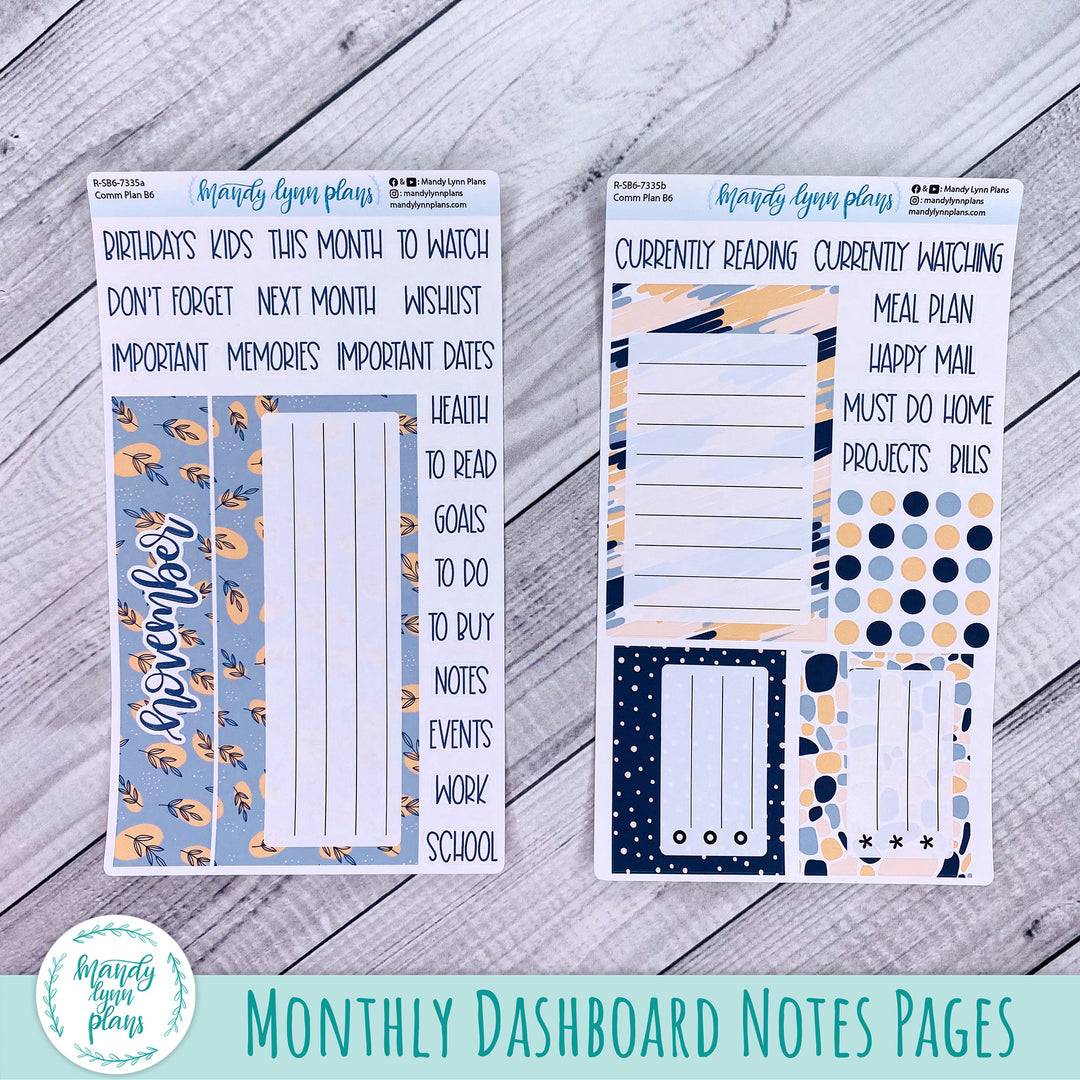 November Common Planner Dashboard || Abstract Botanicals || 335