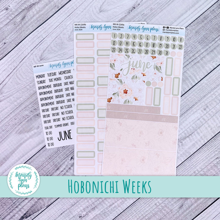 Hobonichi Weeks June 2024 Monthly Kit || Peonies || MK-W-2269