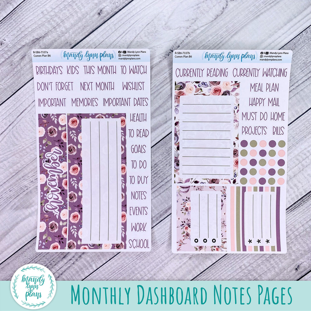November Common Planner Dashboard || Autumn Floral || 337