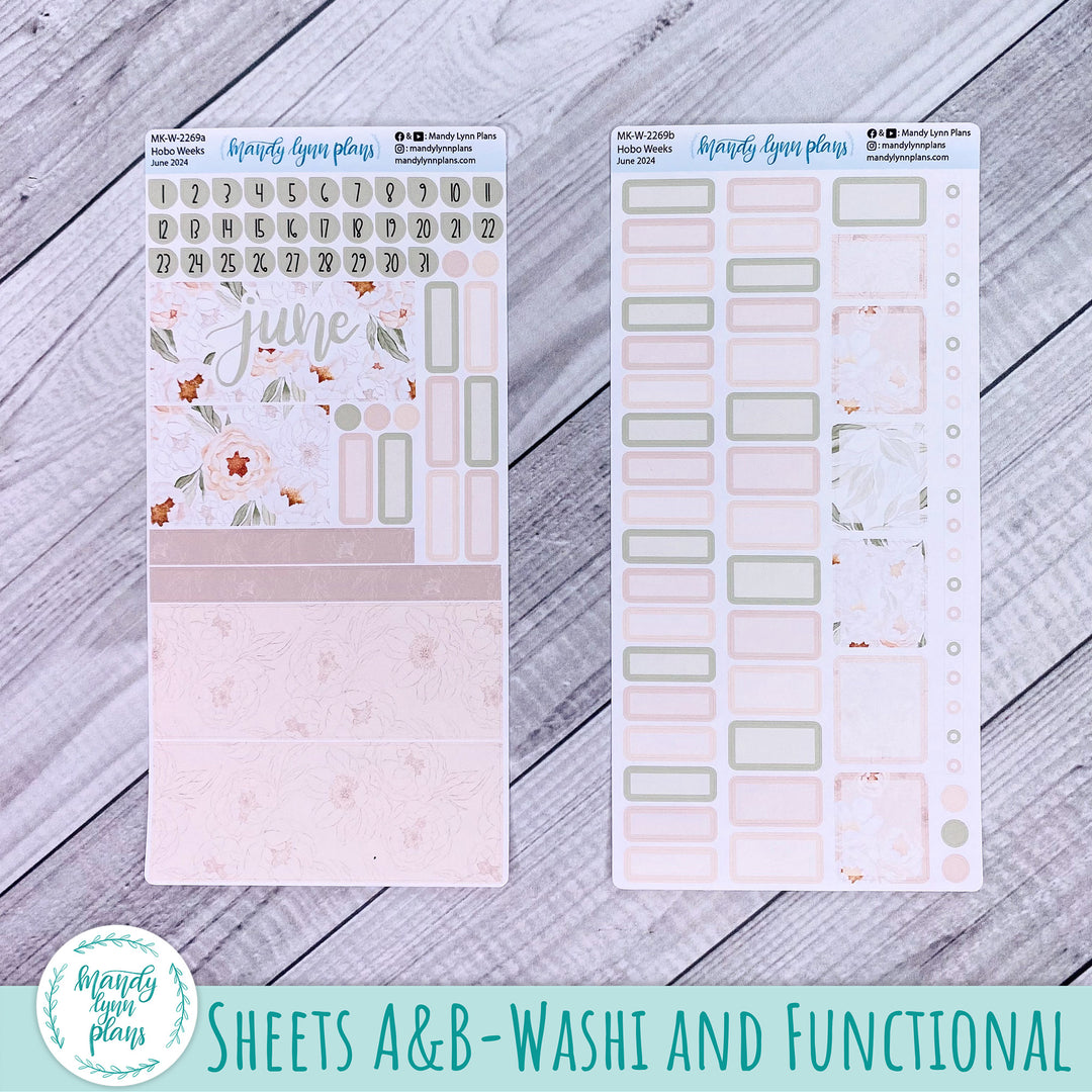 Hobonichi Weeks June 2024 Monthly Kit || Peonies || MK-W-2269