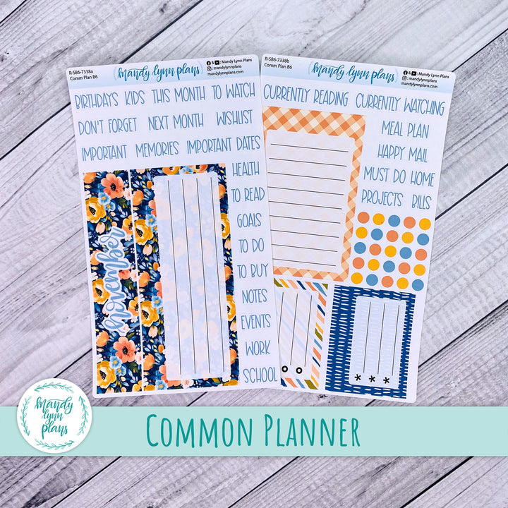 November Common Planner Dashboard || Navy Bold Bloom || 338