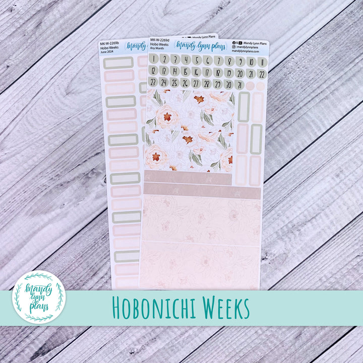 Any Month Hobonichi Weeks Monthly Kit || Peonies || MK-W-2269