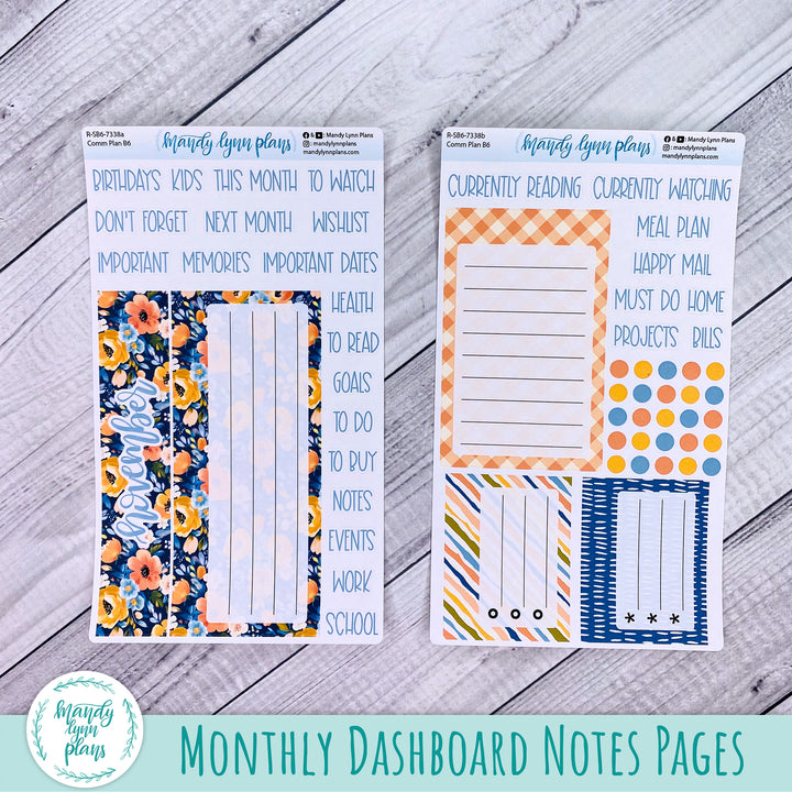 November Common Planner Dashboard || Navy Bold Bloom || 338