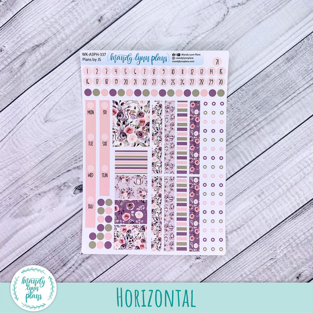 A5 Plans by Just Scribble Weekly Kit || Autumn Floral || 337