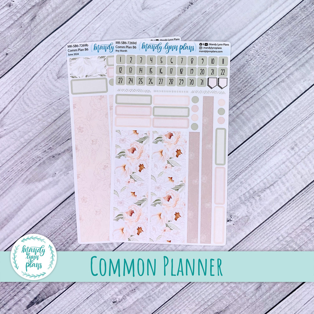 Any Month Common Planner Monthly Kit || Peonies || 269