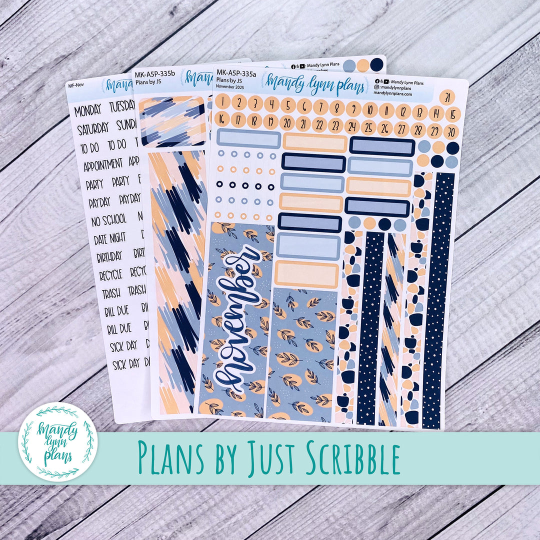November 2025 Plans by Just Scribble Monthly || Abstract Botanicals || MK-A5P-335
