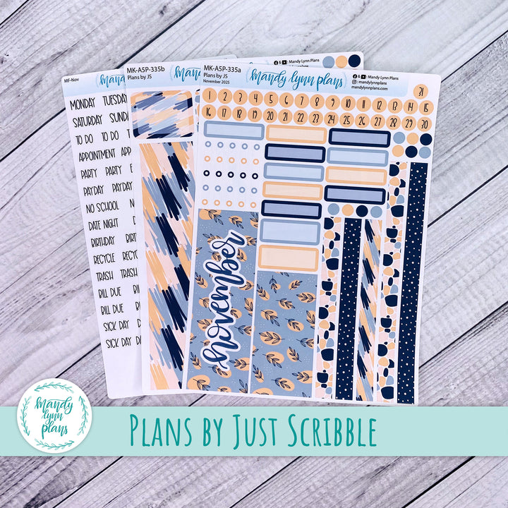 November 2025 Plans by Just Scribble Monthly || Abstract Botanicals || MK-A5P-335