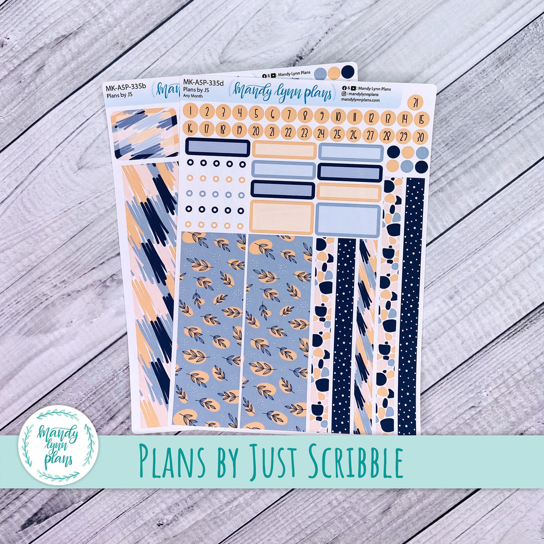 Any Month Plans by Just Scribble Monthly Kit || Abstract Botanicals || MK-A5P-335