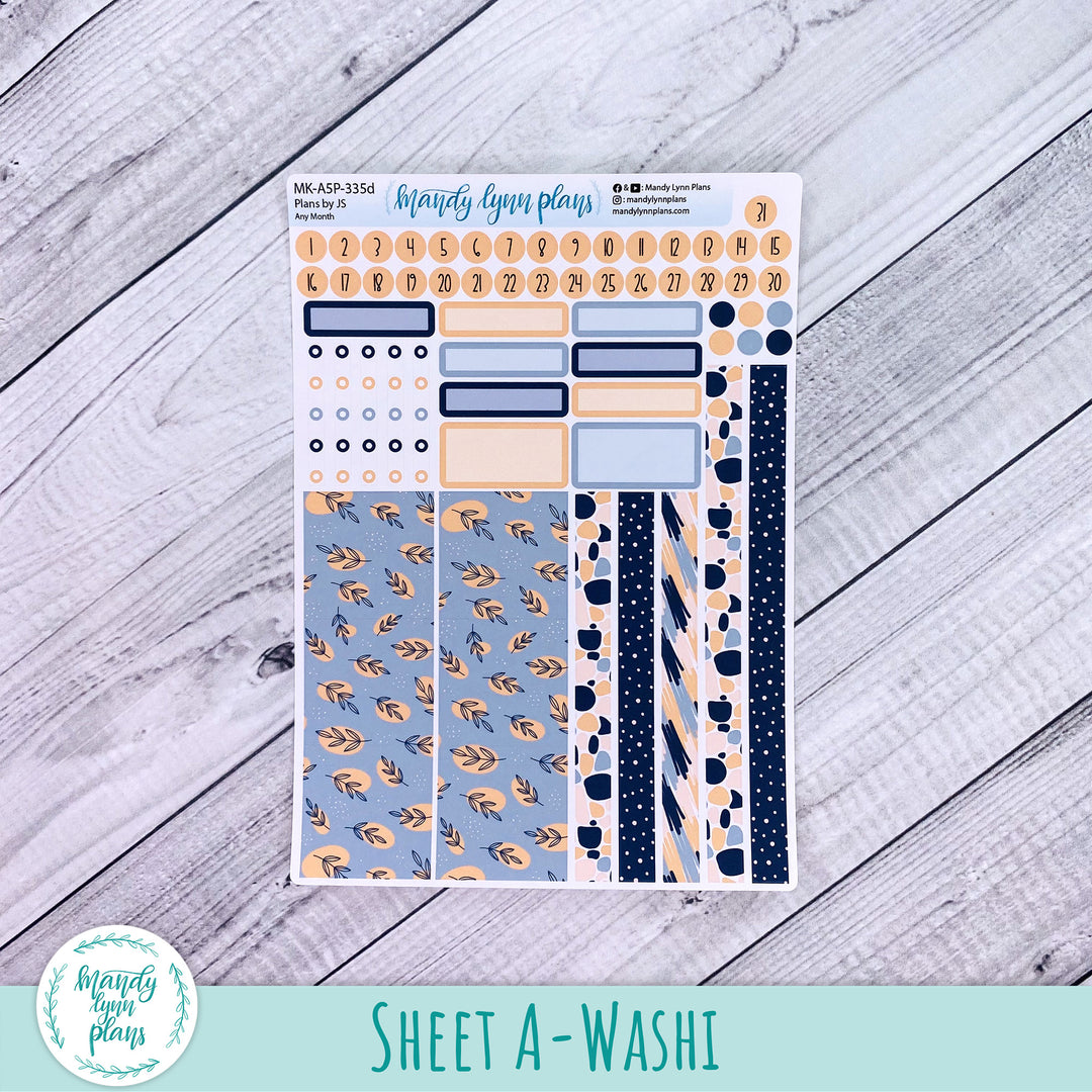 Any Month Plans by Just Scribble Monthly Kit || Abstract Botanicals || MK-A5P-335