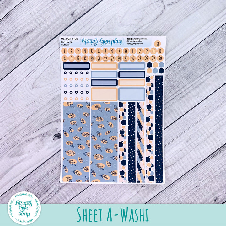 Any Month Plans by Just Scribble Monthly Kit || Abstract Botanicals || MK-A5P-335