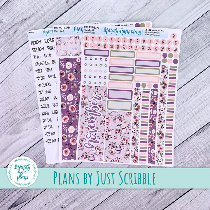 November 2025 Plans by Just Scribble Monthly || Autumn Floral || MK-A5P-337