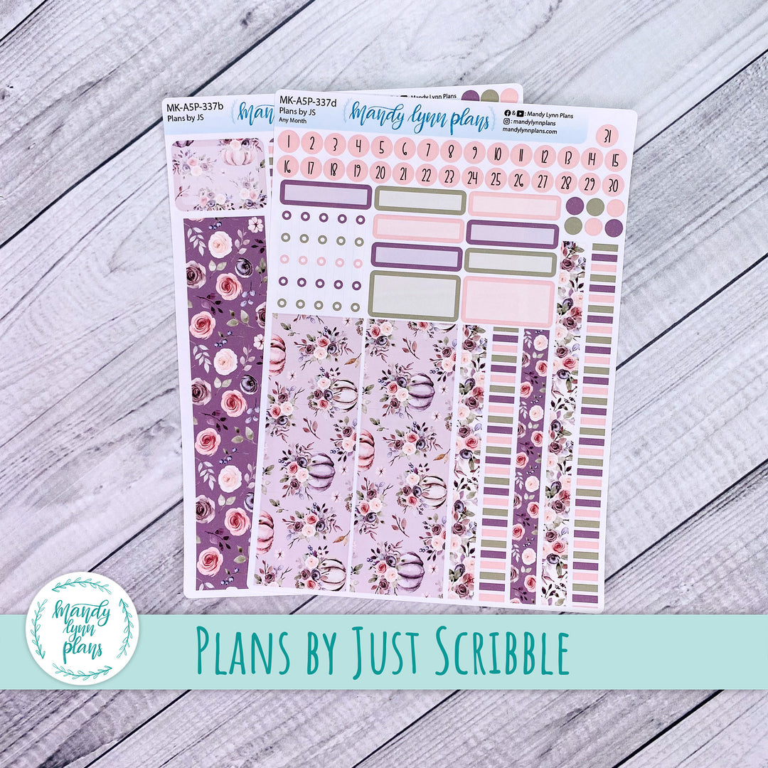Any Month Plans by Just Scribble Monthly Kit || Autumn Floral || MK-A5P-337