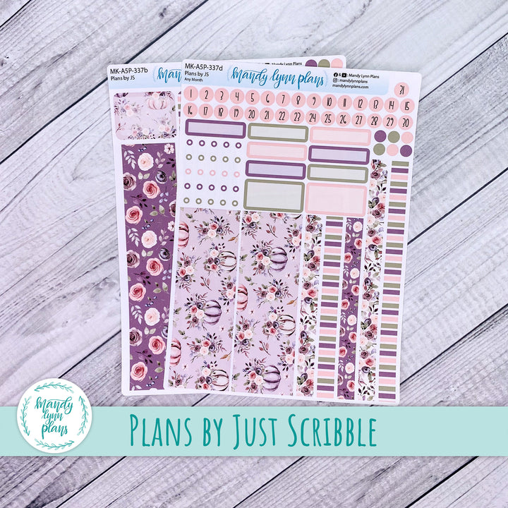 Any Month Plans by Just Scribble Monthly Kit || Autumn Floral || MK-A5P-337