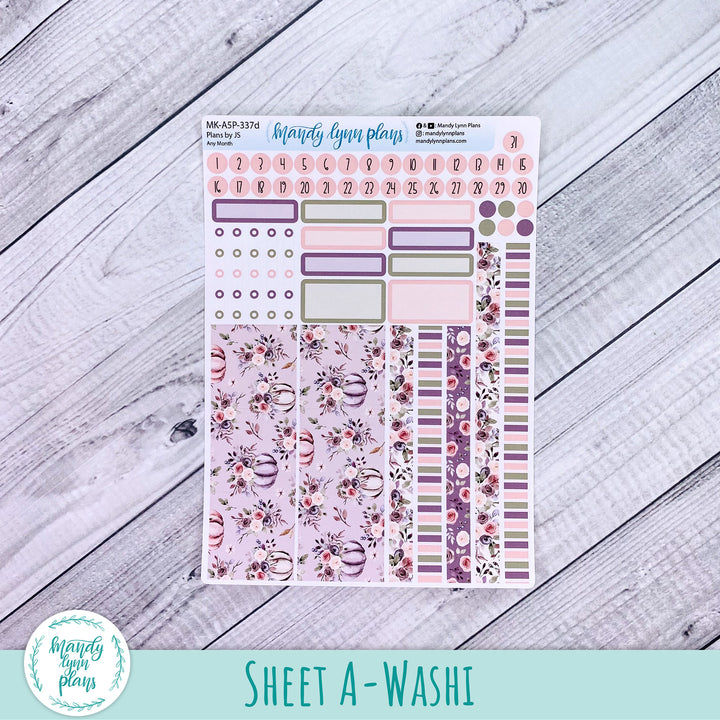 Any Month Plans by Just Scribble Monthly Kit || Autumn Floral || MK-A5P-337